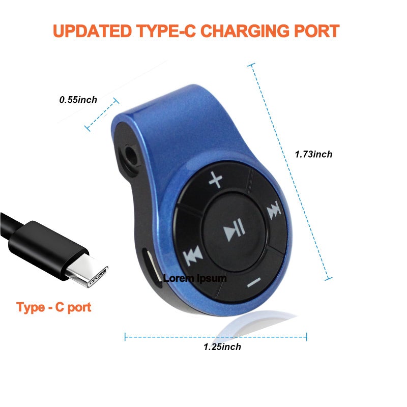 Bluebyte Clip Style Bluetooth V5.4 Receiver, Audio Receiver for Headphones with MIC for Hands-Free Calling and Music,Bluebyte Wireless Audio Adapter for Music Streaming Sound System.(Blue) - Image 2